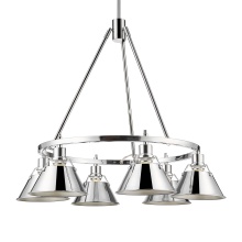 Golden 3306-6 CH-CH - Yep by Golden Lighting Orwell 6-light Chandelier in Chrome